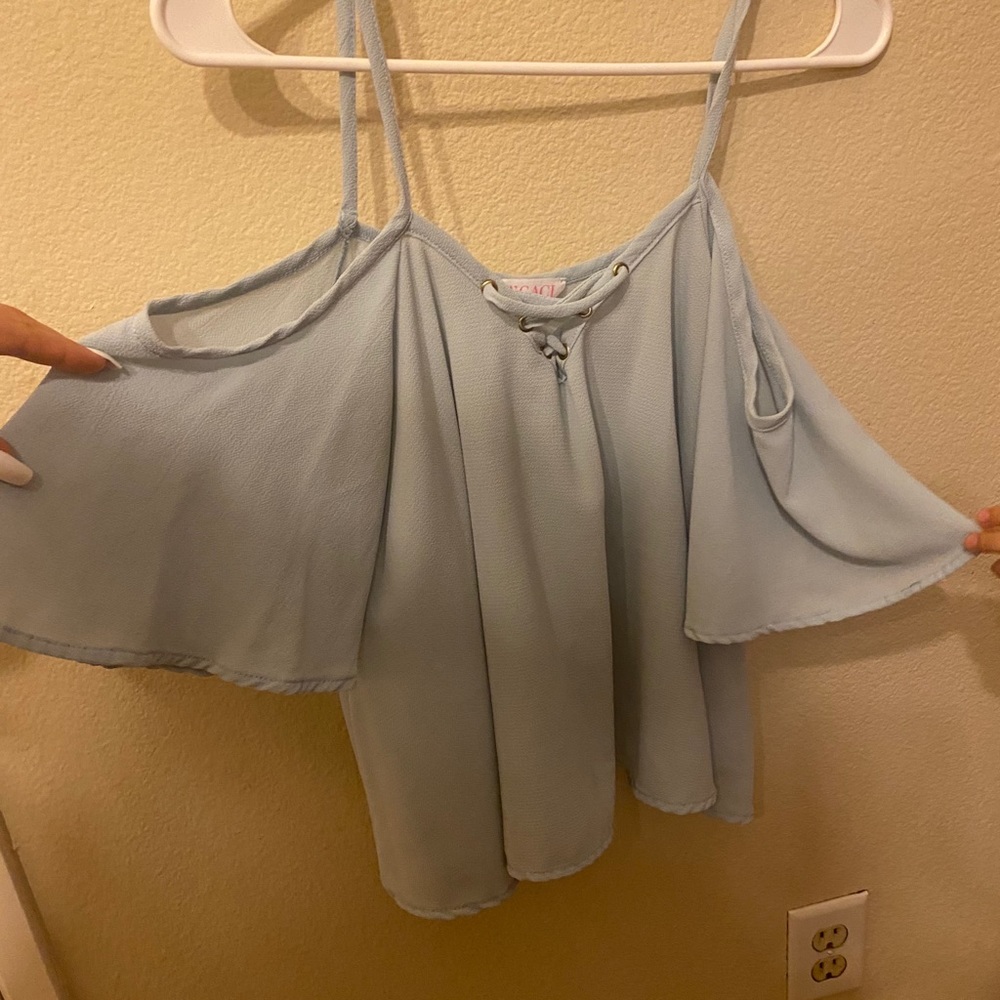 Light blue top